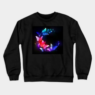 Neon Night Butterflies Crewneck Sweatshirt